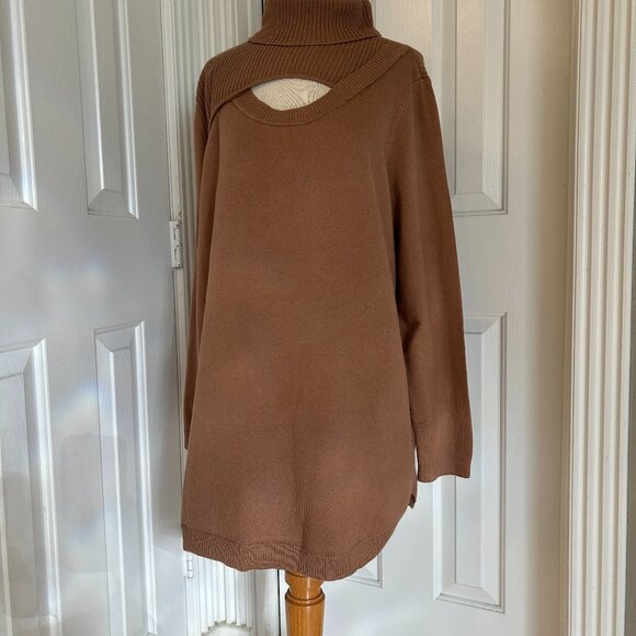 Chico's Keyhole Detail Sweater Color Copper Brown Size XL - Picture 1 of 4